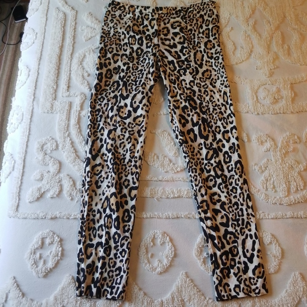 Topshop leopard cigarette pants